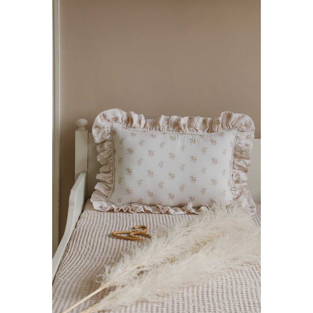 Mousseline Kussen met Ruches - Boho Flowers