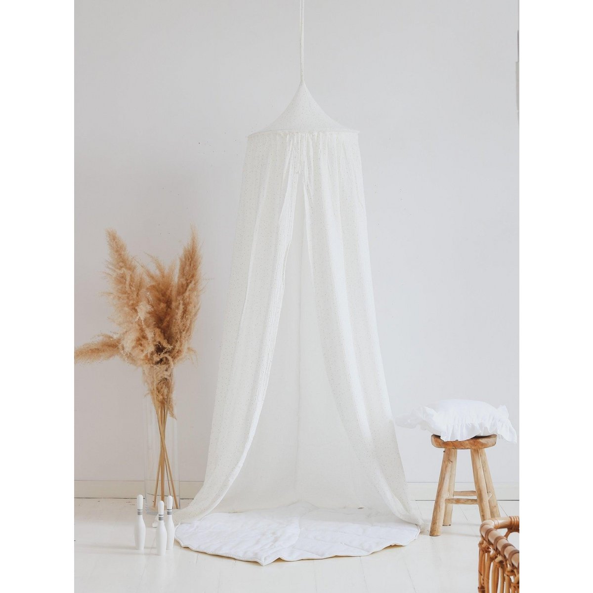 Bedgordijn/Bedhemel Kinderkamer - Wit/Goud
