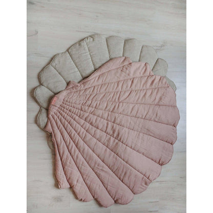 Linnen Schelp Vloerkleed - Poeder Roze