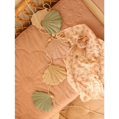 Linnen Junior Dekbedovertrek Schelppatroon 90x135cm - Powder Pink