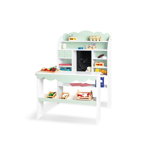 Houten Marktkraam Wilma - Wit/Pastelgroen