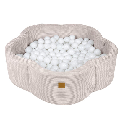 Flower ballenbak met Deksel - Aesthetic Ecru Flower (ballen niet inbegrepen)