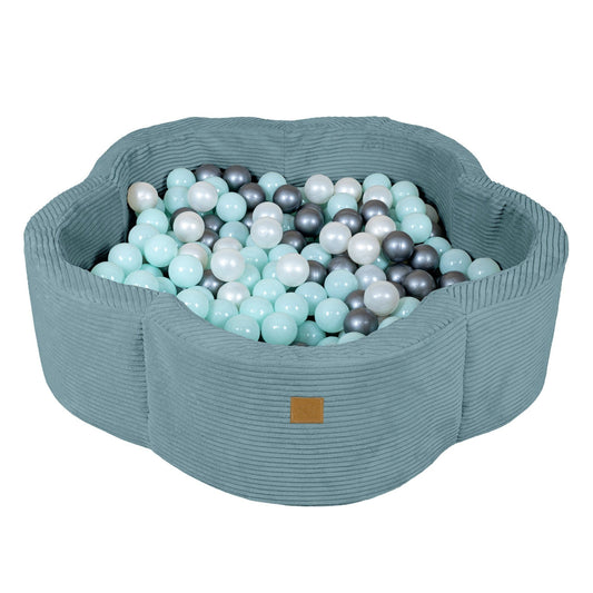 Flower ballenbak met Deksel - Aesthetic Turquoise Flower (ballen niet inbegrepen)