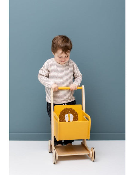 Houten Speel- en Loop Winkelwagen - Mr. Lion