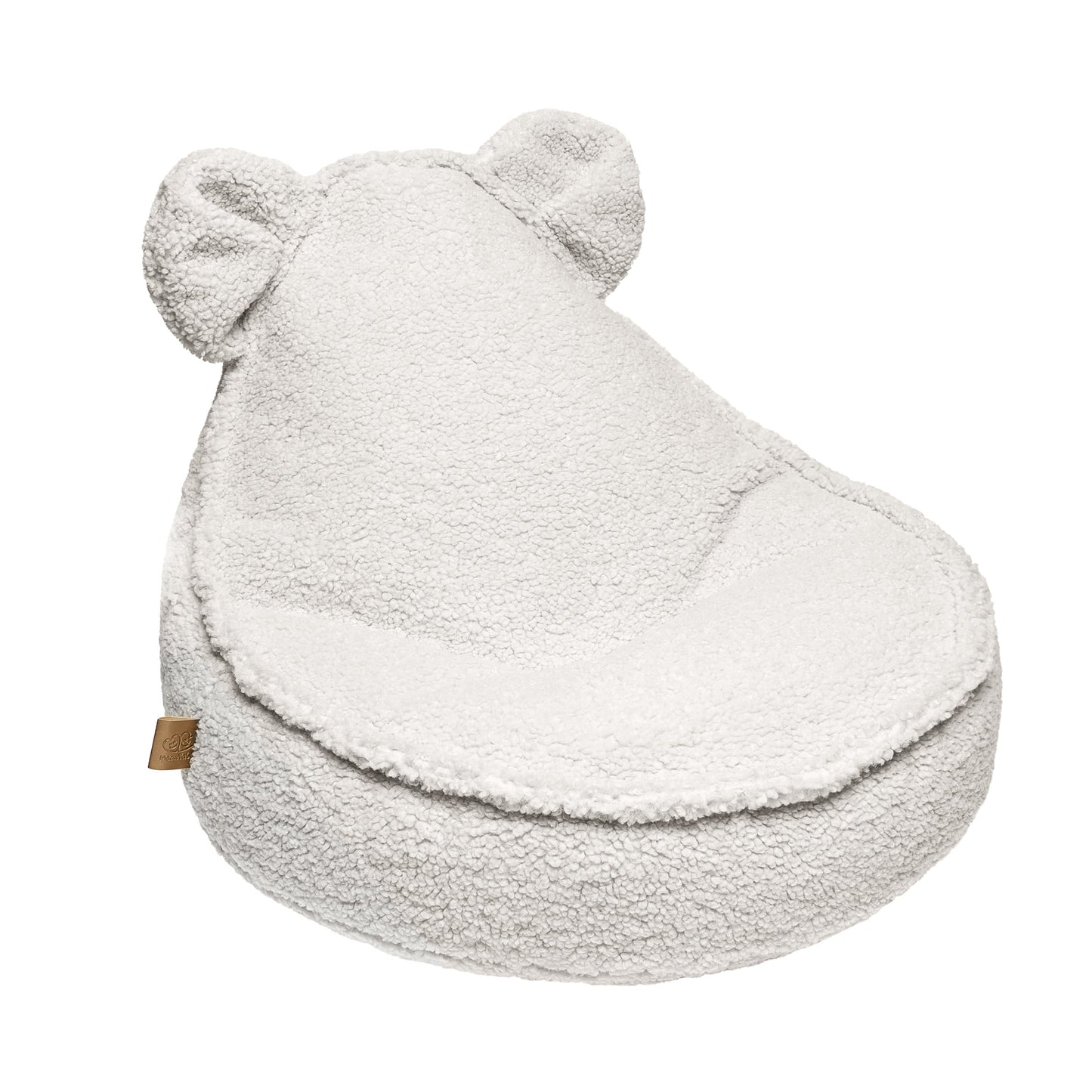 MeowBaby® Bouclé Velvet Teddy Zitzak voor Kinderen - Cream
