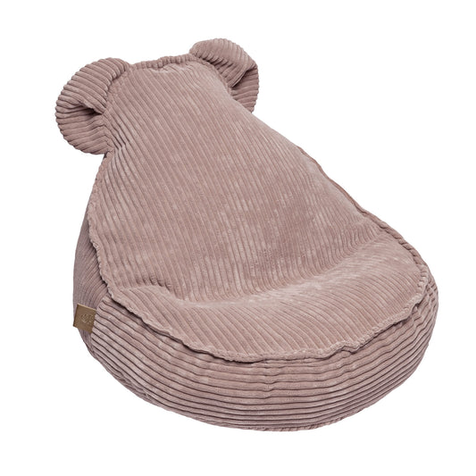 MeowBaby® Ribstof Teddy Velvet Zitzak voor Kinderen - Poeder Roze