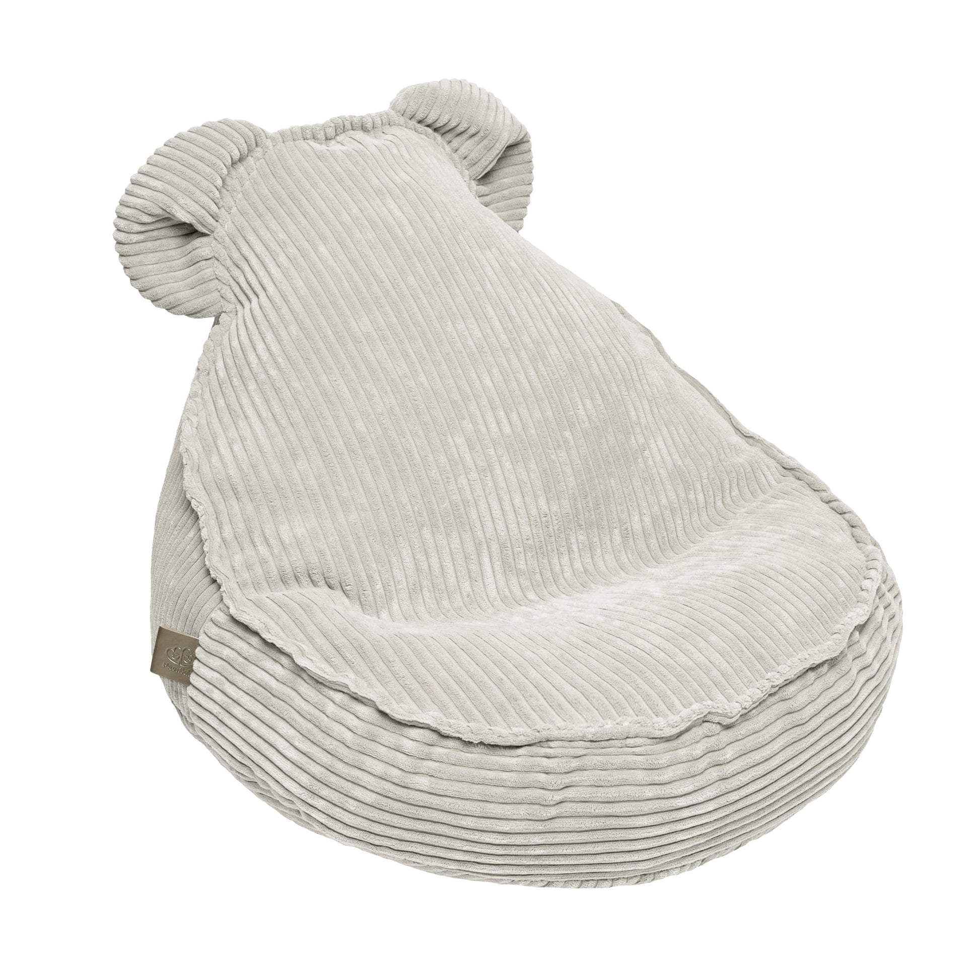 MeowBaby® Ribstof Velvet Teddy Zitzak voor Kinderen - Ecru