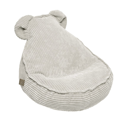MeowBaby® Ribstof Velvet Teddy Zitzak voor Kinderen - Ecru
