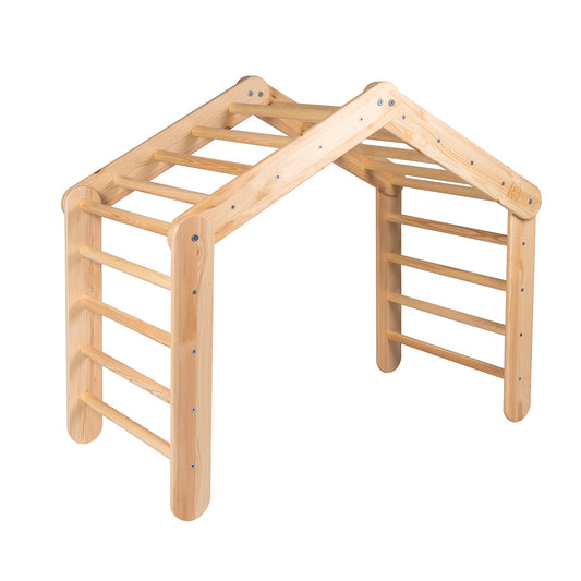 Montessori Driehoekige Klimladder/Klimhuisje - Natuurlijk Hout