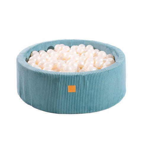 Ronde ballenbak met 200 stuks Wit kleurige ballen, 90x30cm - Stijlvol Turquoise