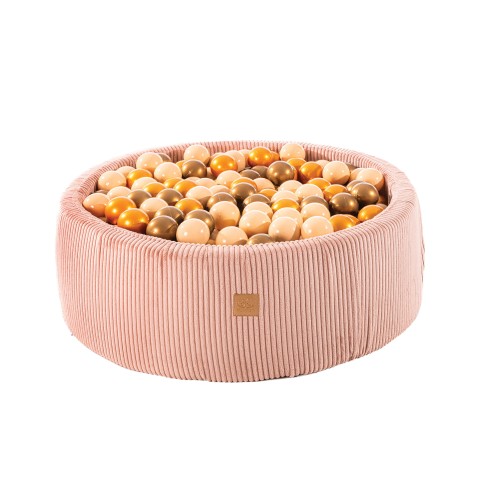 Ronde ballenvak met 200 stuks Oranje/Koper kleurige ballen, 90x30cm - Stijlvol Roze