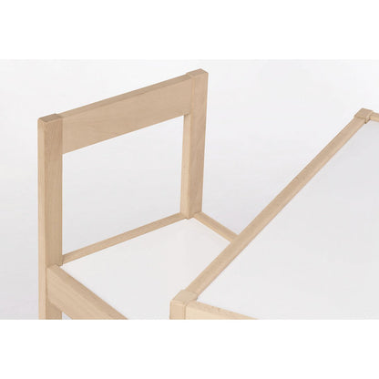 Kindertafel en Stoelenset Olaf 3-delig - Wit/Naturel