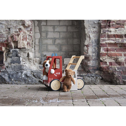 Houten Brandweer Loopwagen - Rood