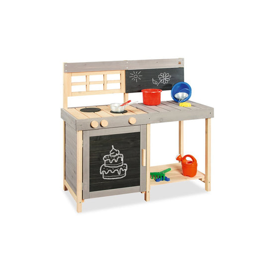 Houten Kinderkeuken Fritz - Grijs/Naturel