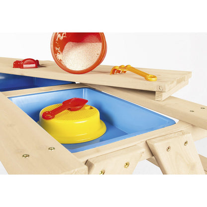 Picknicktafel inclusief Speelbak Nicki voor 4 Kinderen - Naturel