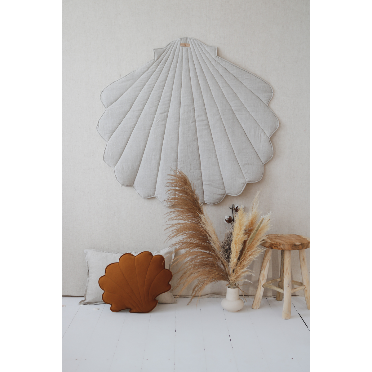 Linnen Schelp Vloerkleed - Zand