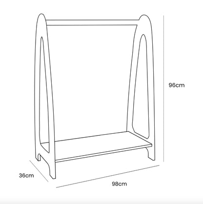 Arched Clothing Rack For Children - Large Natural Wood