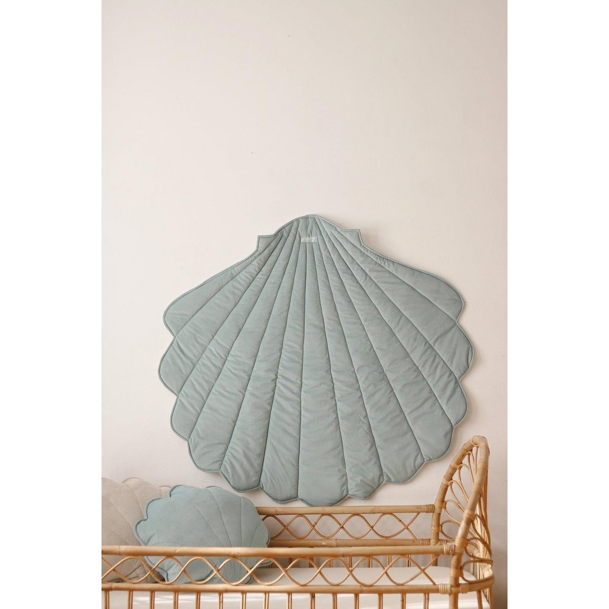 Fluwelen Schelp Vloerkleed - Poeder Mint