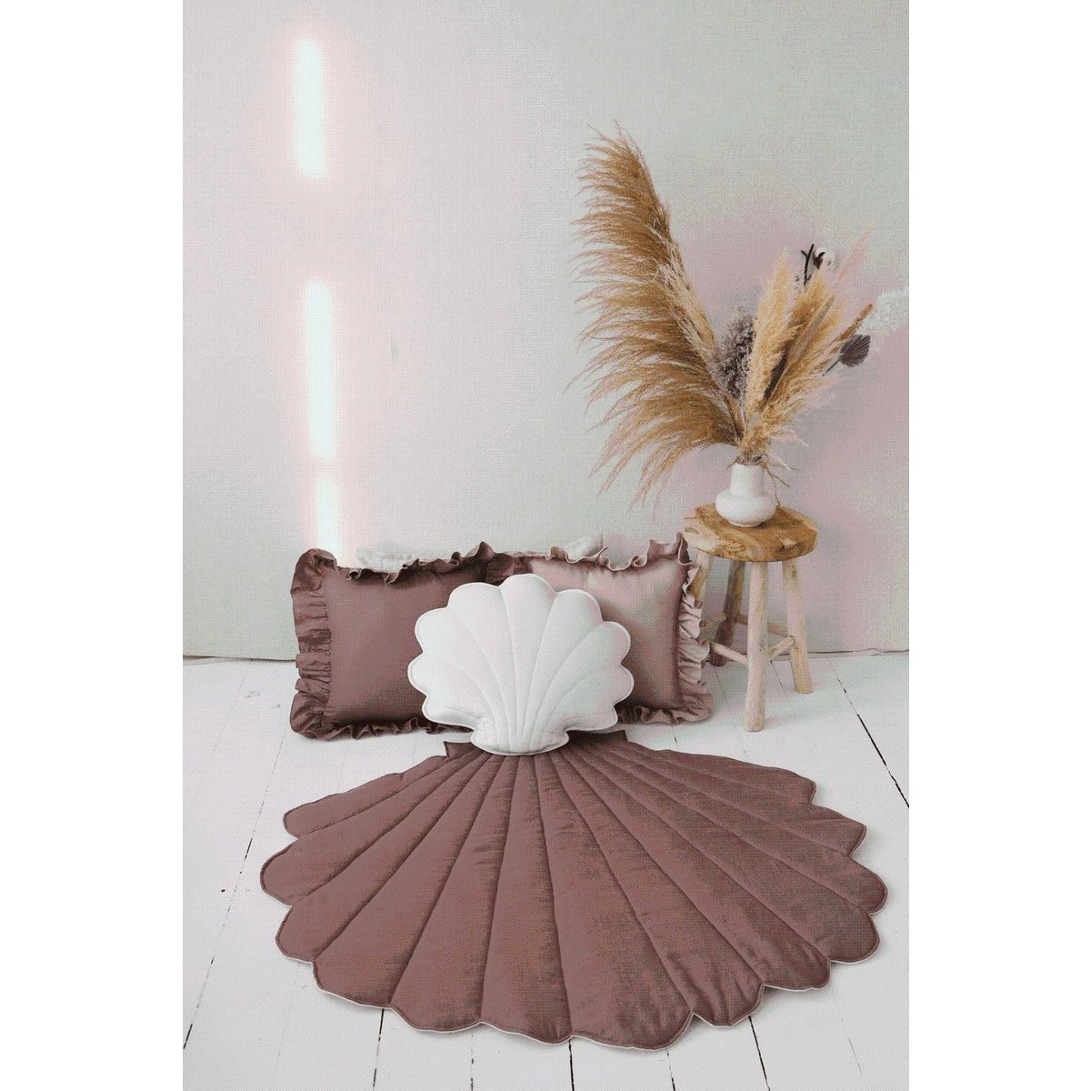 Linnen Schelp Vloerkleed - Marsala