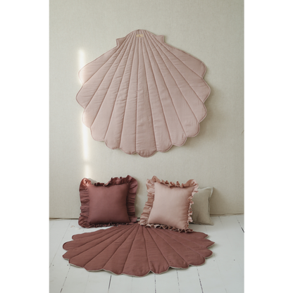 Linnen Schelp Vloerkleed - Poeder Roze