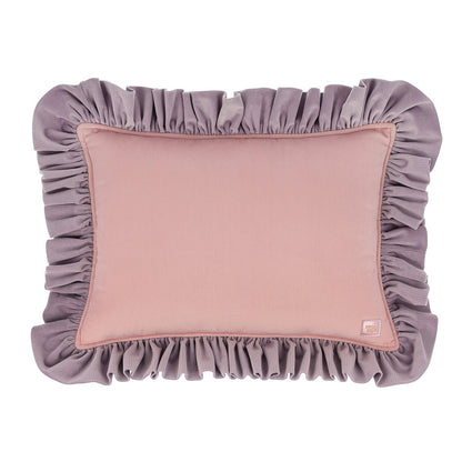 Zacht Fluwelen Kussen met Ruches - Pink Latte