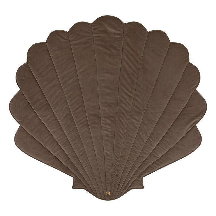 Fluwelen Schelp Vloerkleed - Donkerbeige