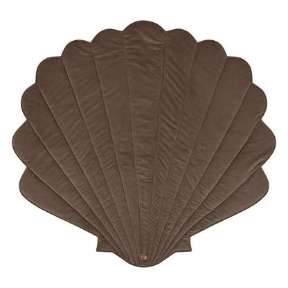 Fluwelen Schelp Vloerkleed - Donkerbeige