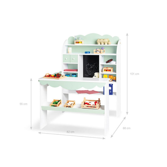 Houten Marktkraam Wilma - Wit/Pastelgroen