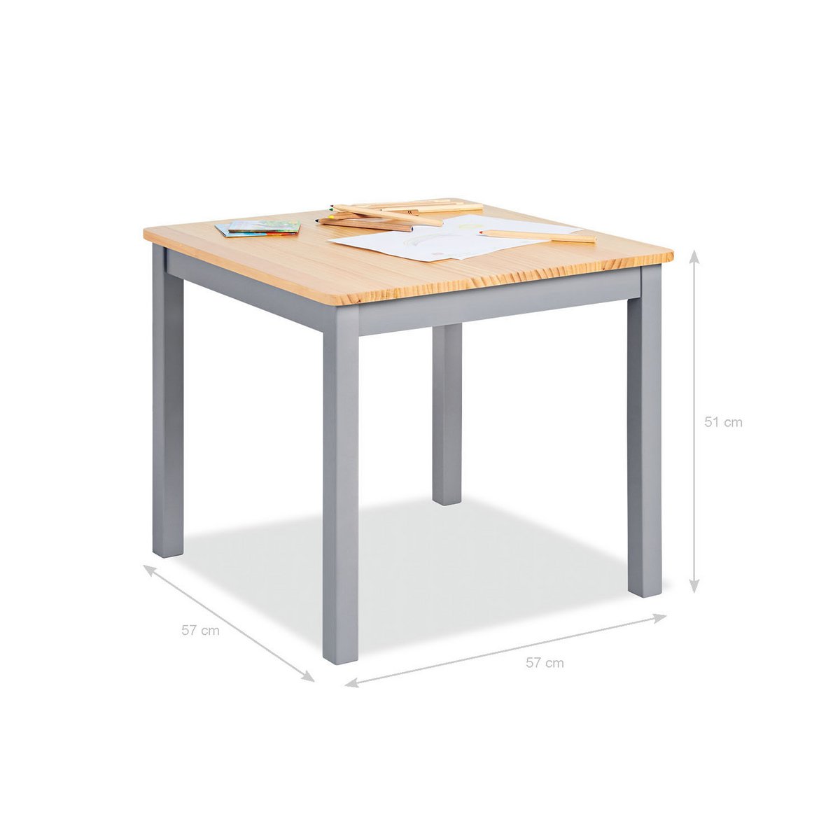 Kindertafel Fenna - Grijs/Naturel
