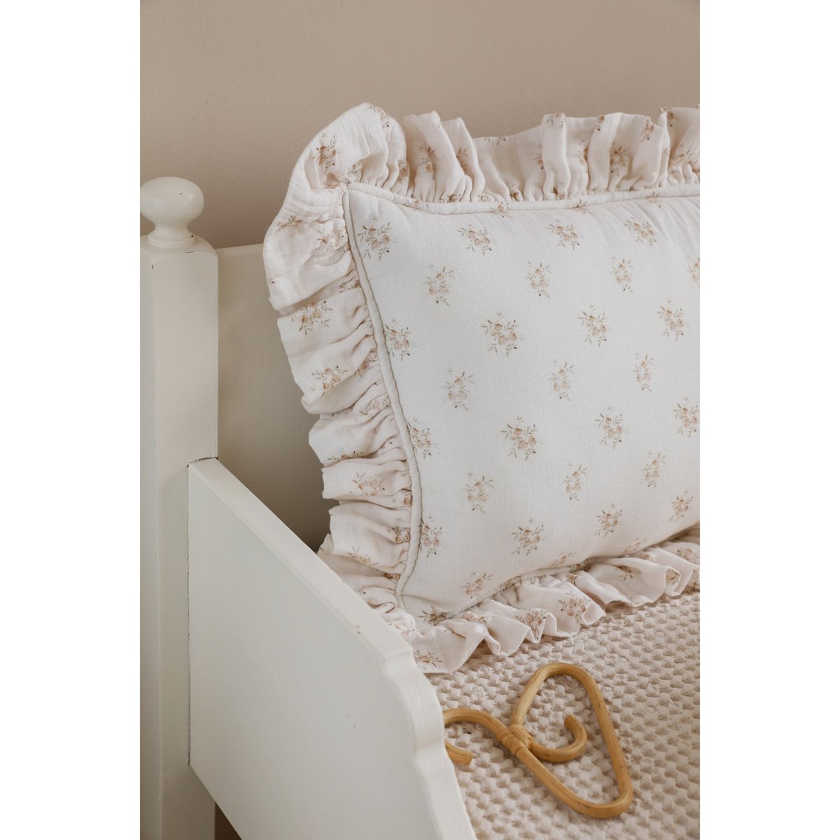 Mousseline Kussen met Ruches - Boho Flowers