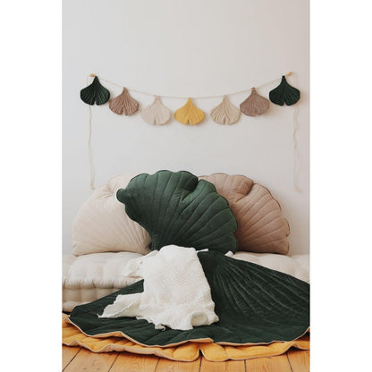 Zacht Fluwelen Ginkgoblad Kussen - Velvet Groen