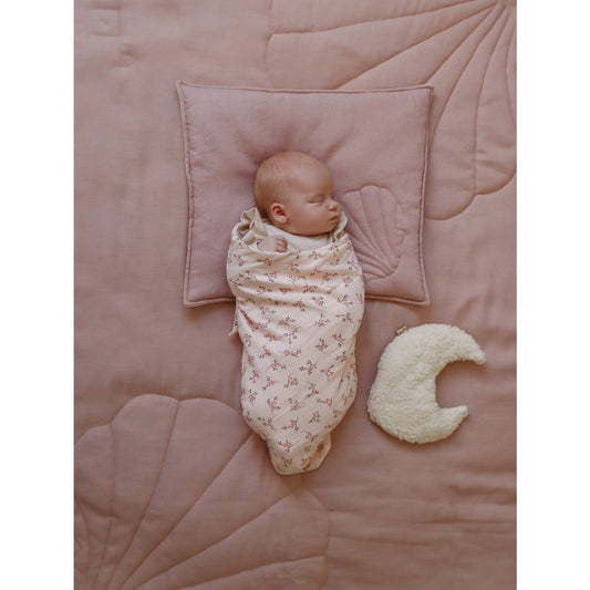 Linnen Junior Dekbedovertrek Schelppatroon 90x135cm - Powder Pink