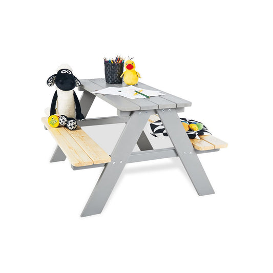 Picknicktafel Nicki voor 4 Kinderen - Grijs- Pinolino